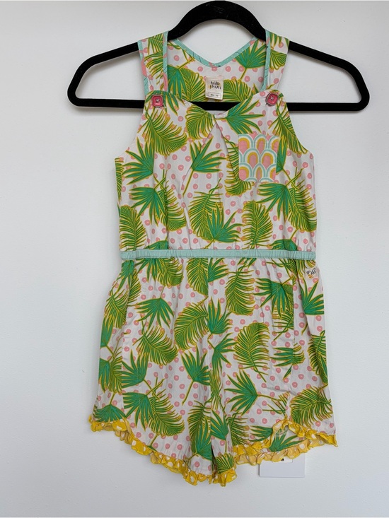 Wildflowers Other - WildFlowers Girls Romper Size 10 Palm Leaf Tropical Print Ruffle Boutique